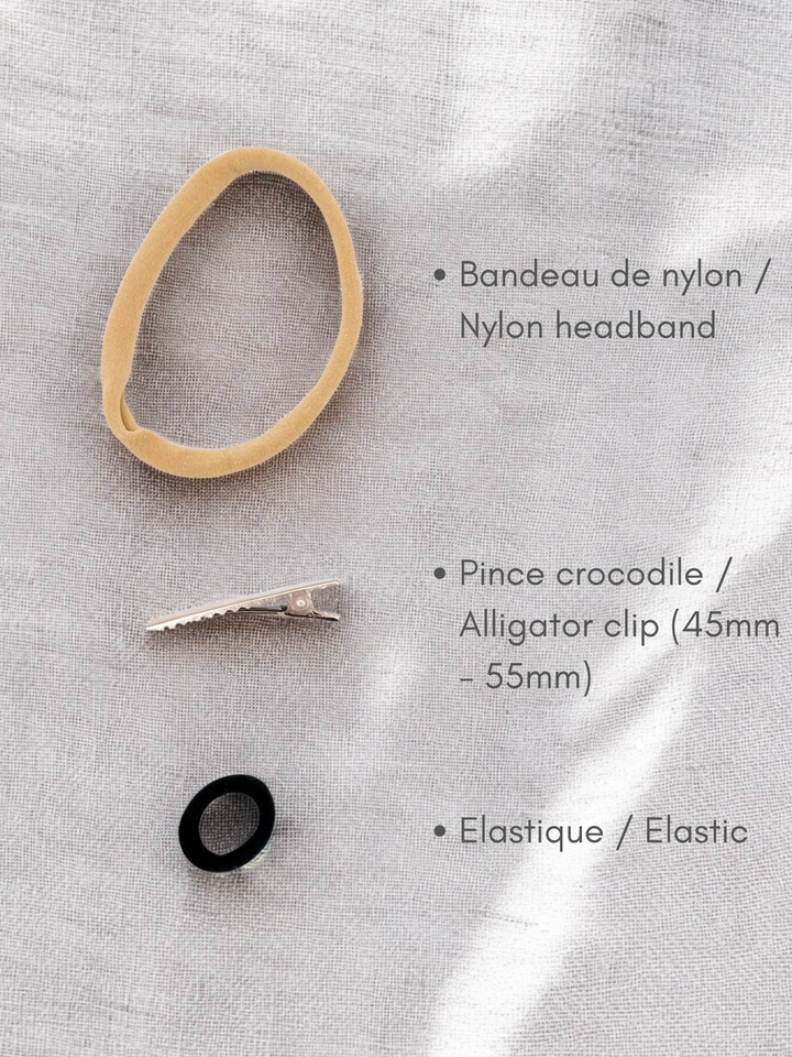 Mini bow Bamboo - Ivory/Blush