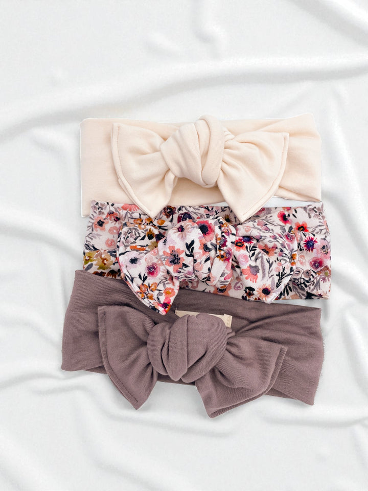 Bamboo bow headband to tie - Rosalie