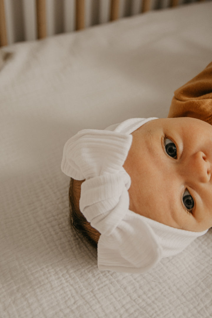 Bamboo Rib bow headband to tie