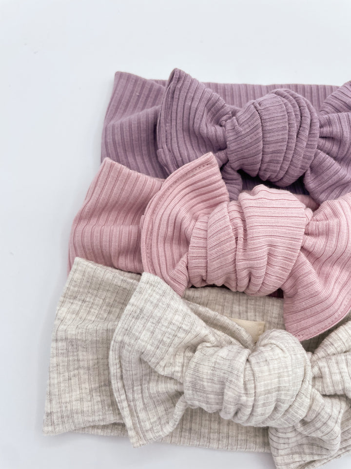 Bamboo Rib bow headband to tie