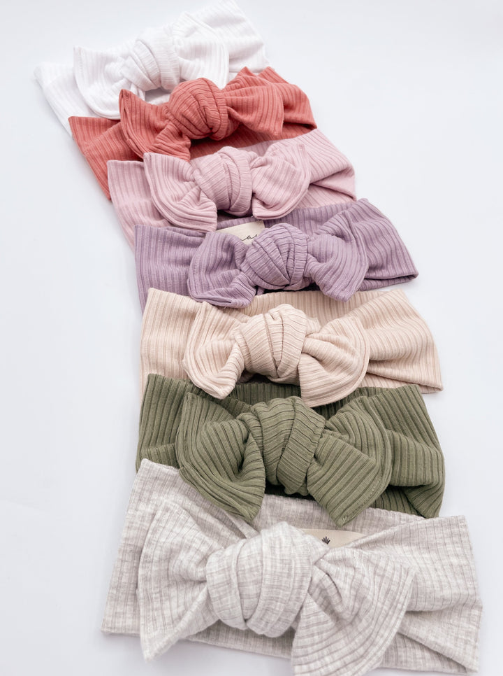 Bamboo Rib bow headband to tie