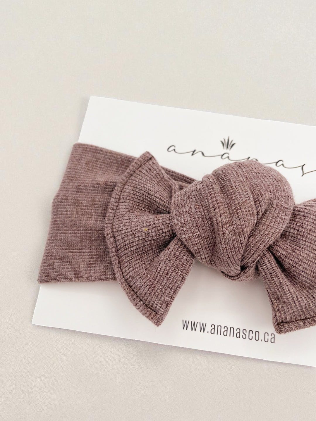 Bamboo bow headband to tie - Chocolate