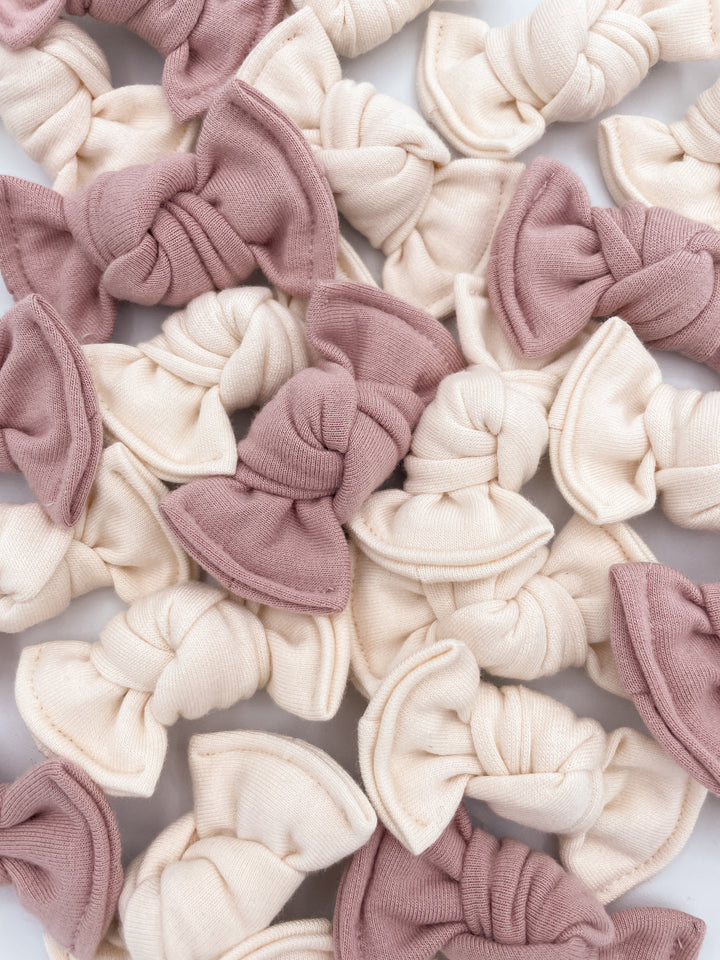 Mini bow Bamboo - Ivory/Blush