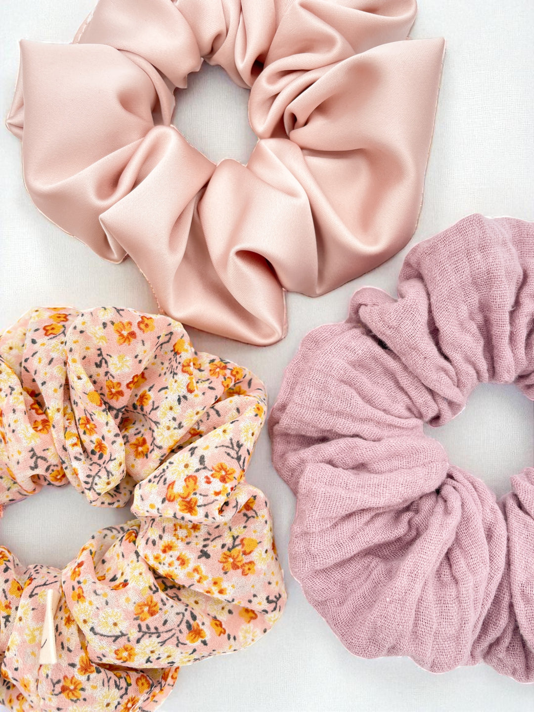 Muslin Scrunchies - Mauve