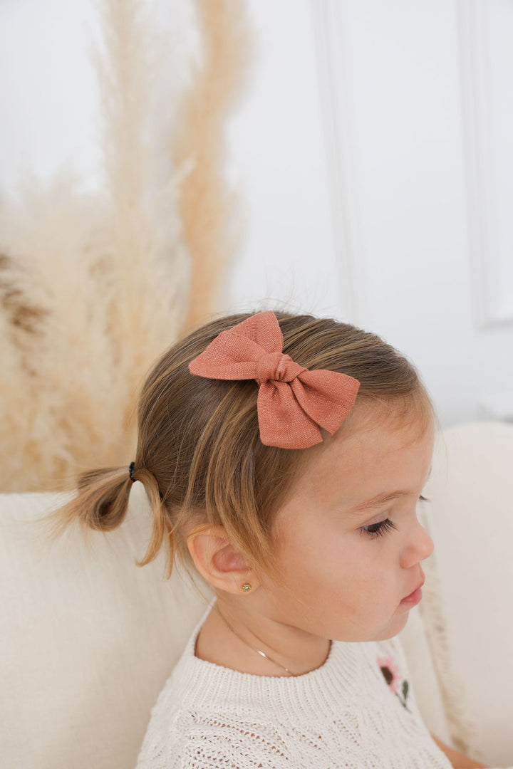 Linen Bows - Terracotta/Black