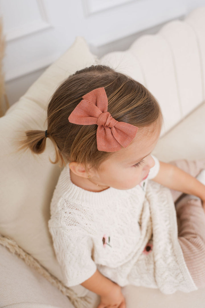 Linen Bows - Terracotta/Black