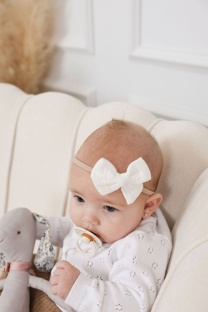Muslin bows - White/Blush