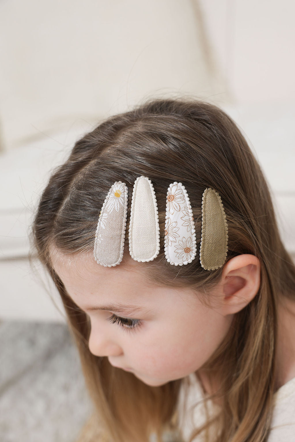 Snap Clips - Beige Floral