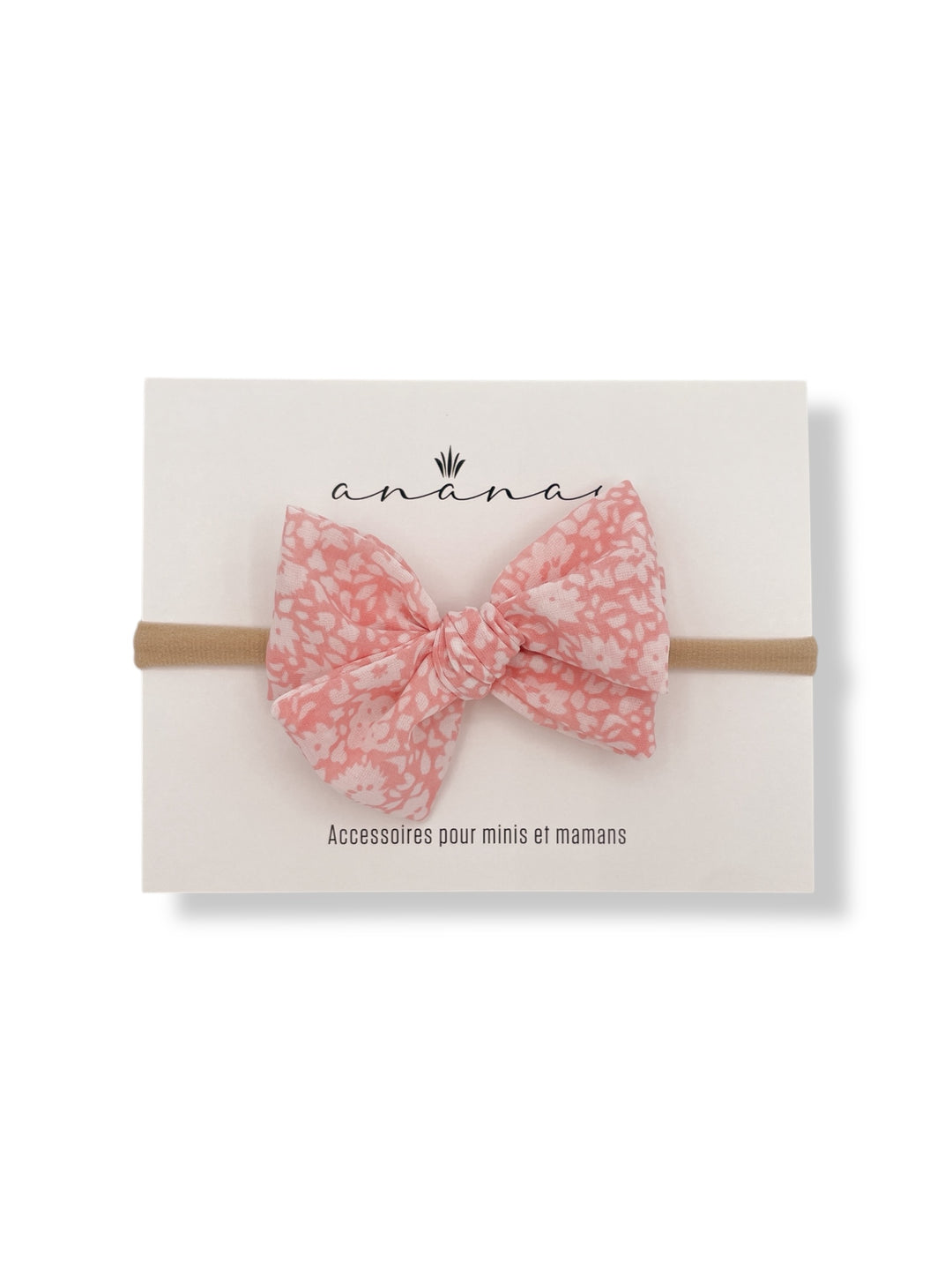 Bow - Floral white and pink