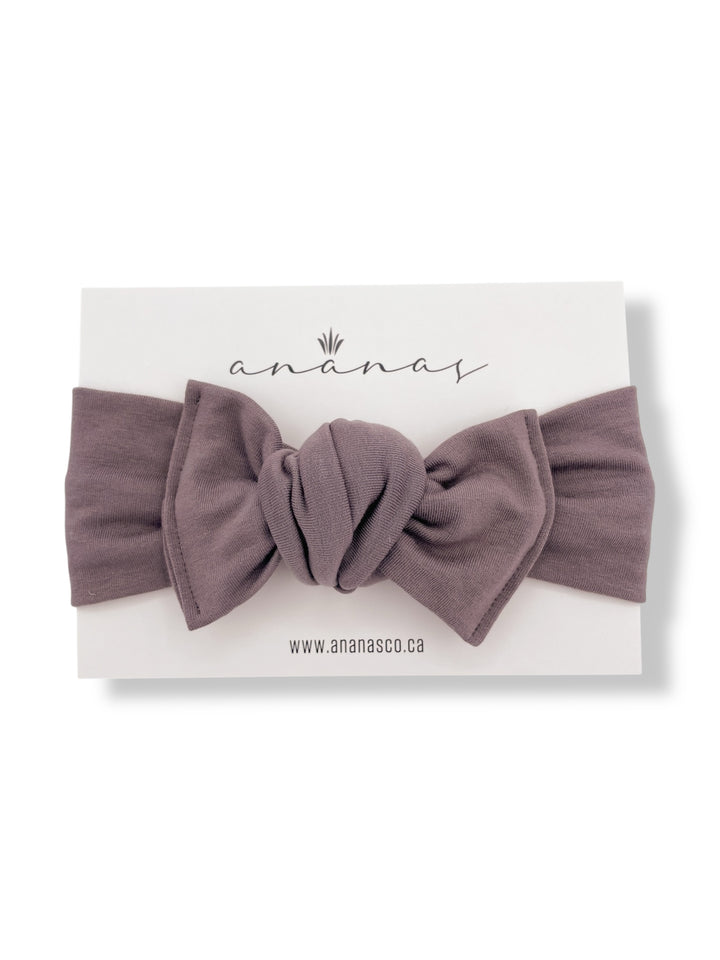 Bamboo bow headband to tie - Taupe
