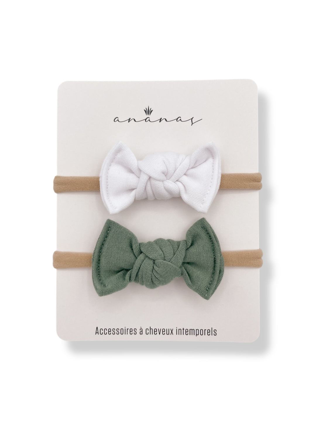 Mini bow Bamboo - White/Sage