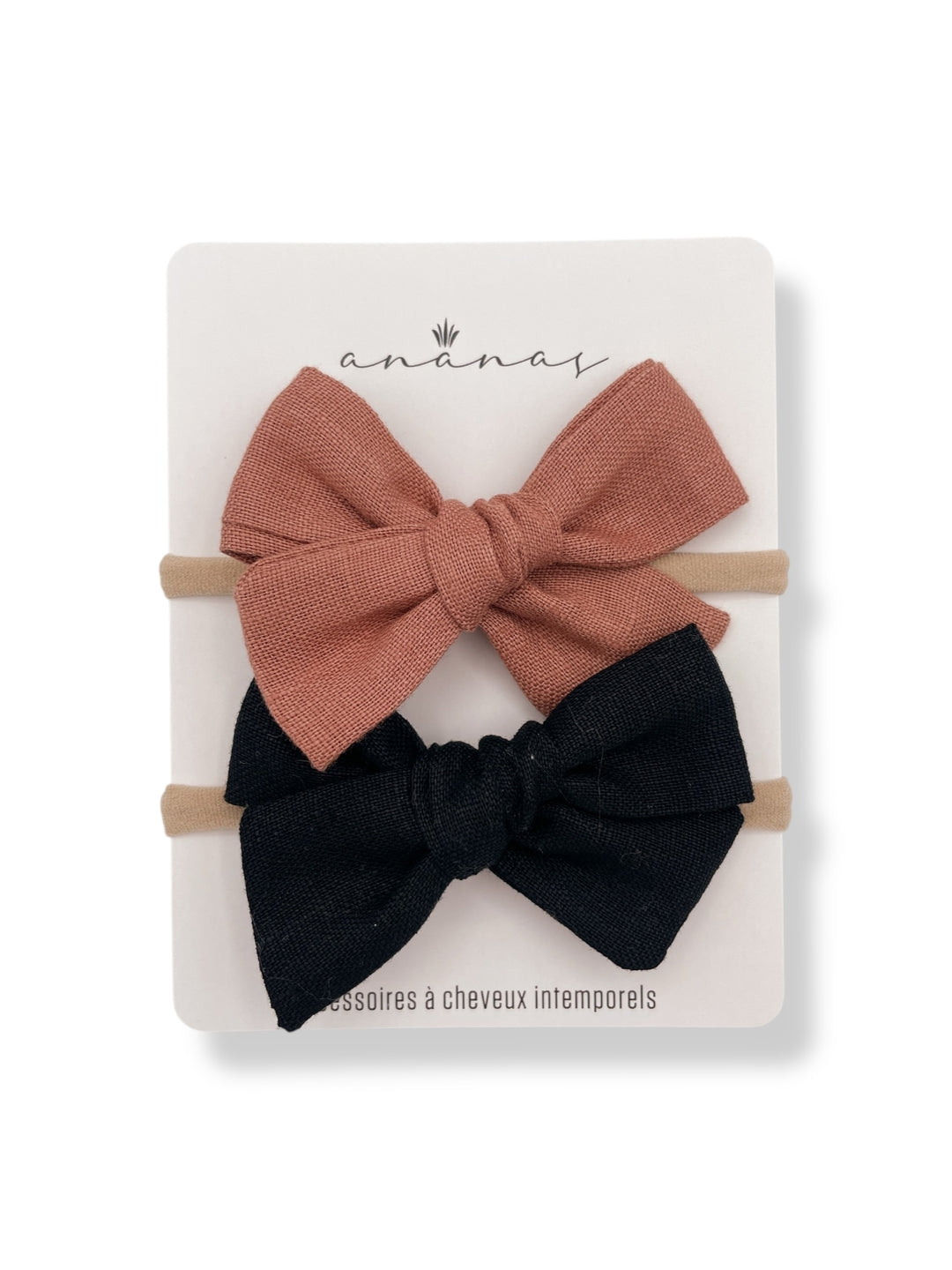 Linen Bows - Terracotta/Black