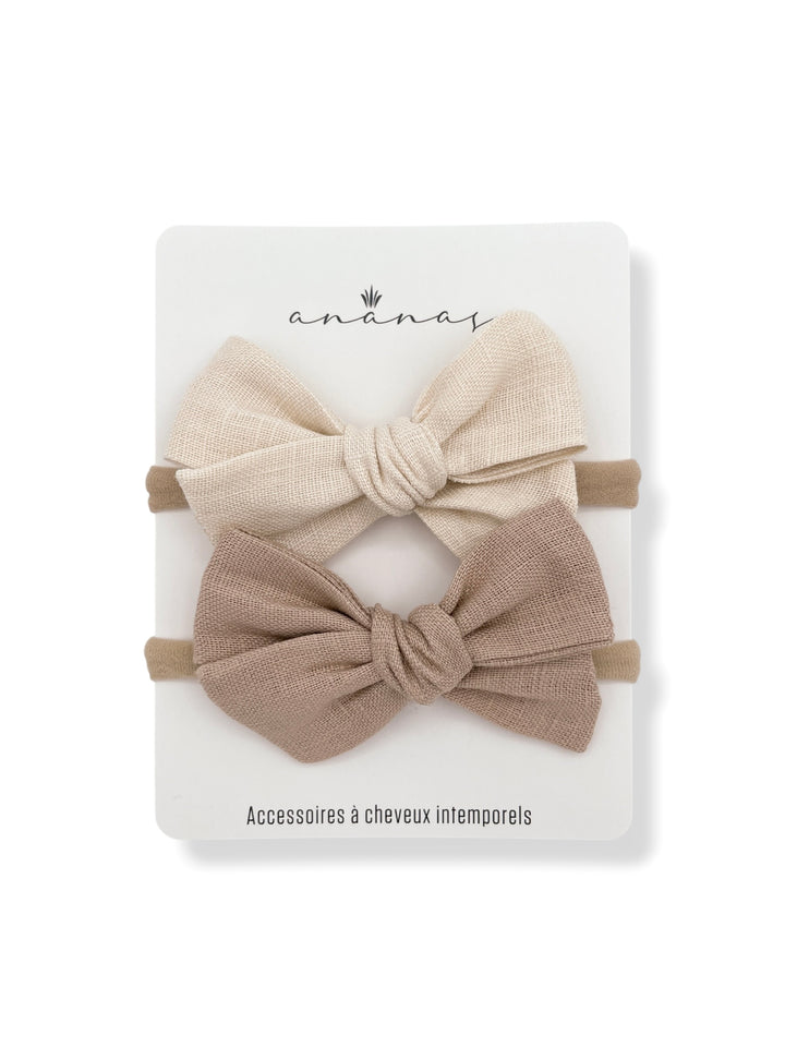 Boucles en lin - Ivoire/Beige