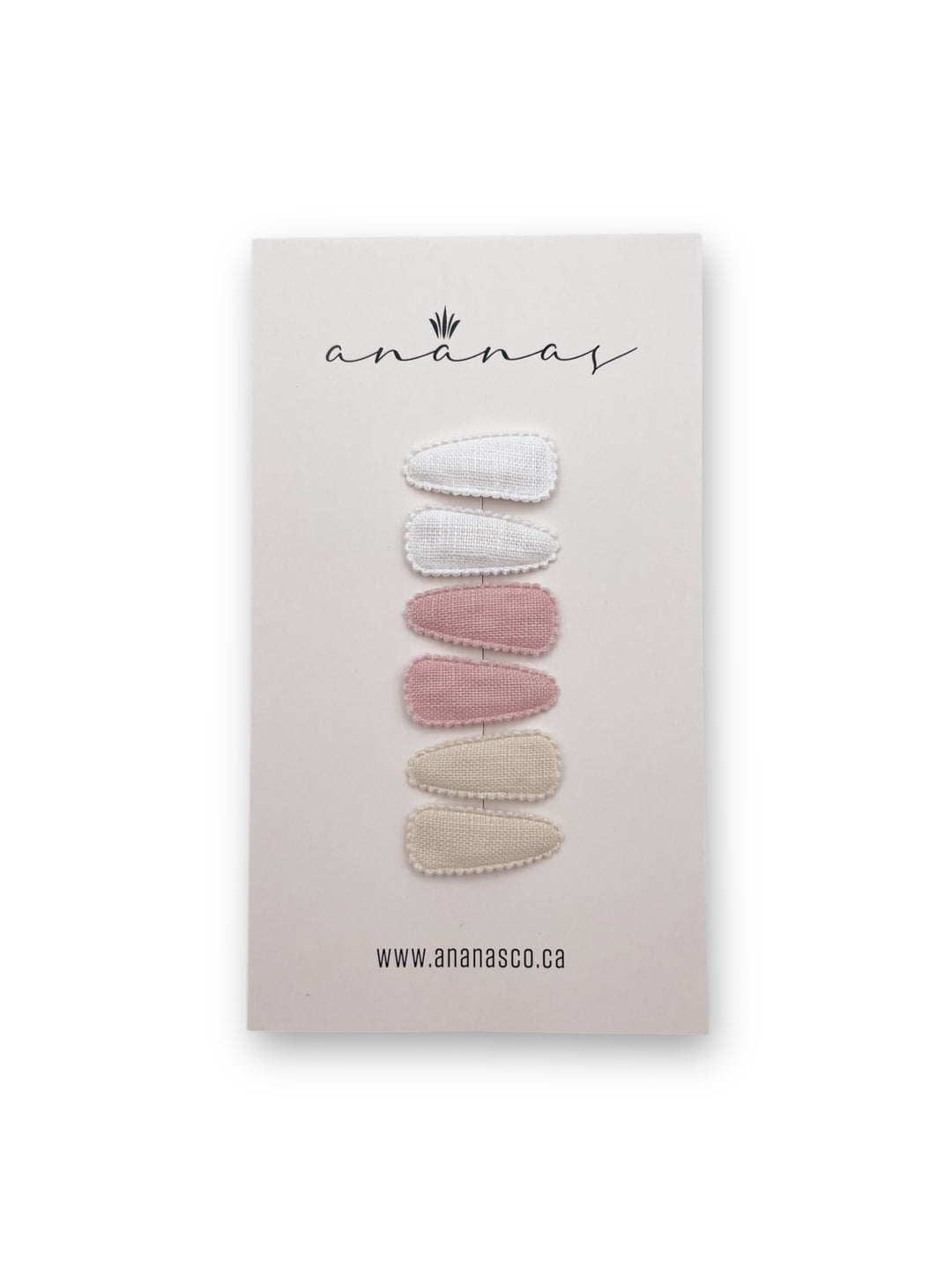 Mini Barrettes "Snap Clip" - Blanc/Rose/Ivoire