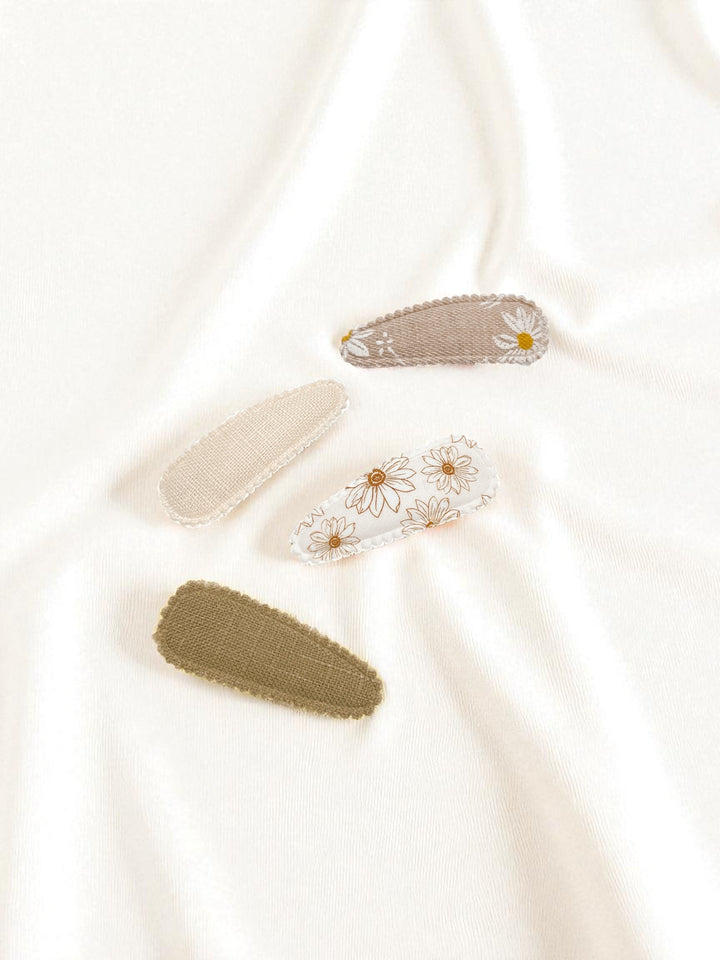 Snap Clips - Beige Floral