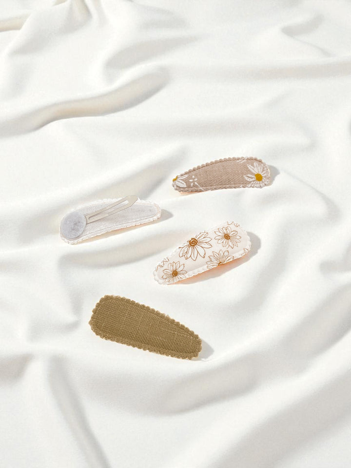 Snap Clips - Beige Floral