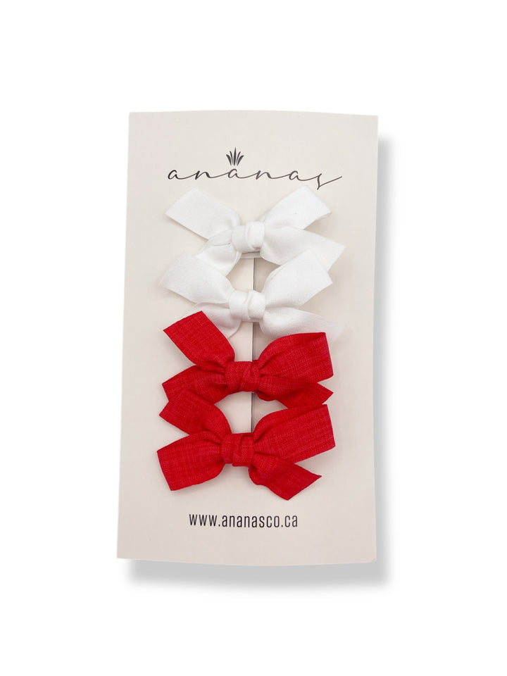 Boucles sur pince - Blanc/Rouge