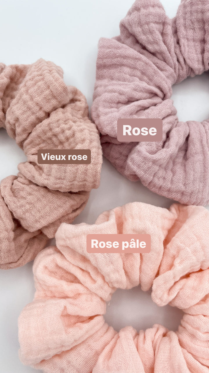 Muslin scrunchies - Light pink