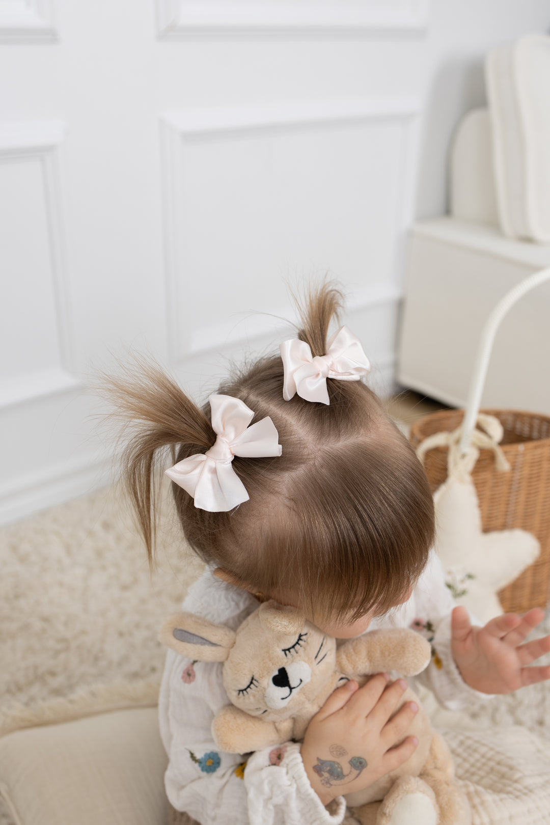 Satin Bow - Blush