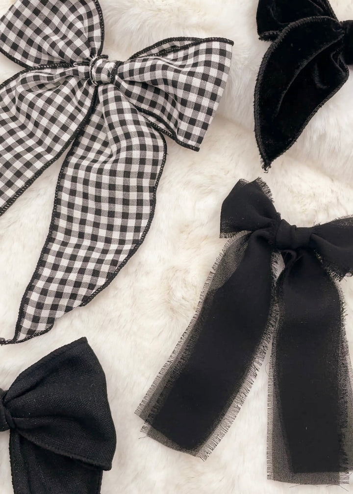 Large Chiffon Bow - Black