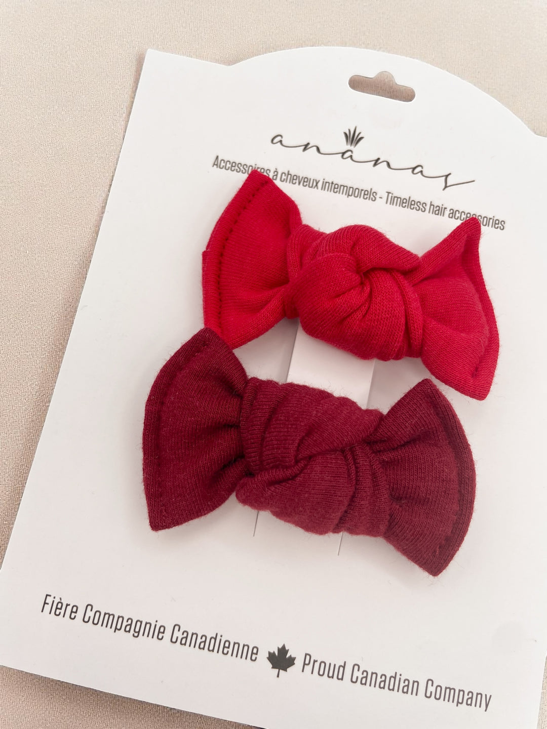 Mini bow Bamboo - Red/Crimson Red