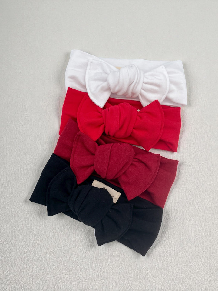 Bamboo bow headband to tie - Red