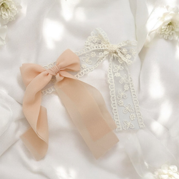 Lace Bow - White