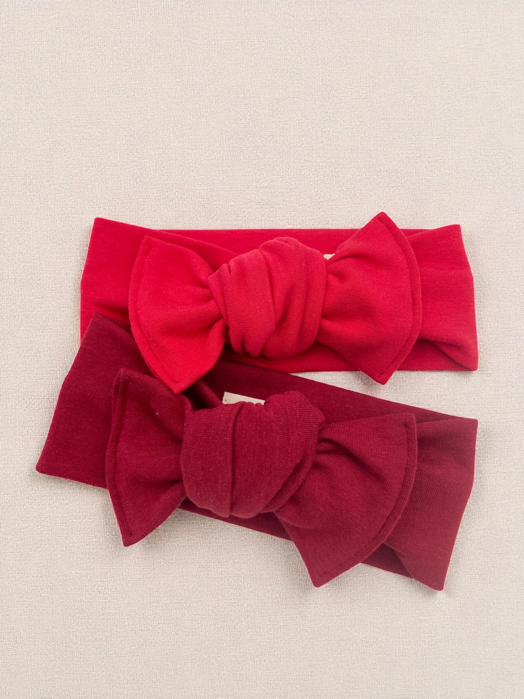 Bamboo bow headband to tie - Red