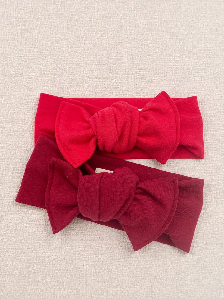 Bamboo bow headband to tie - Red