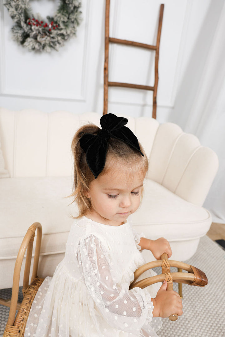 L Fable Velvet Bow - Black