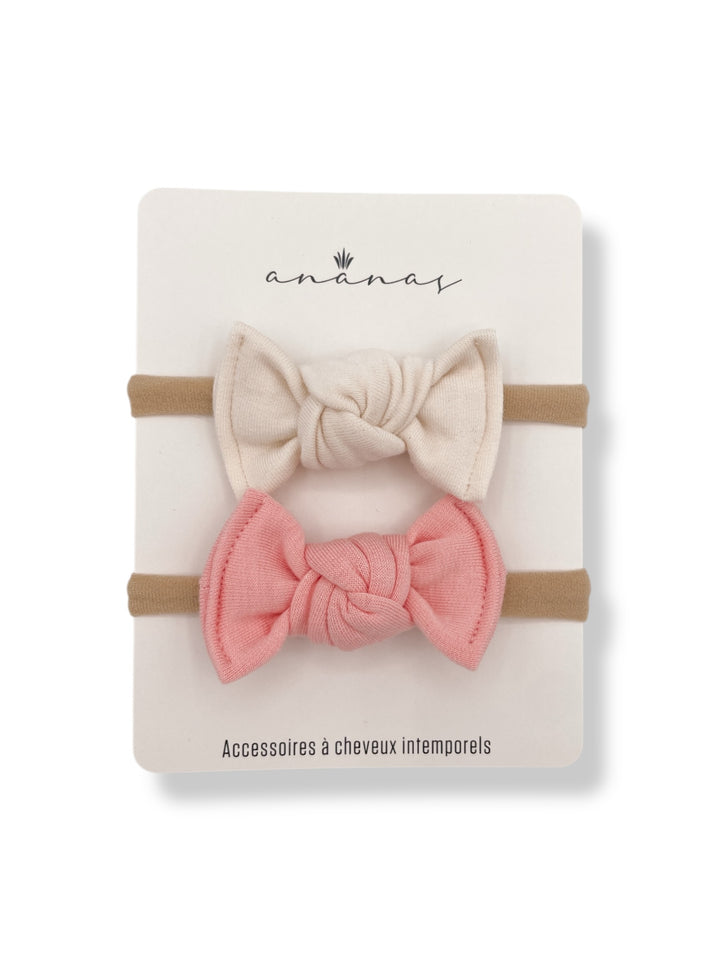 Bows Bamboo - Ivory/Rose Quartz