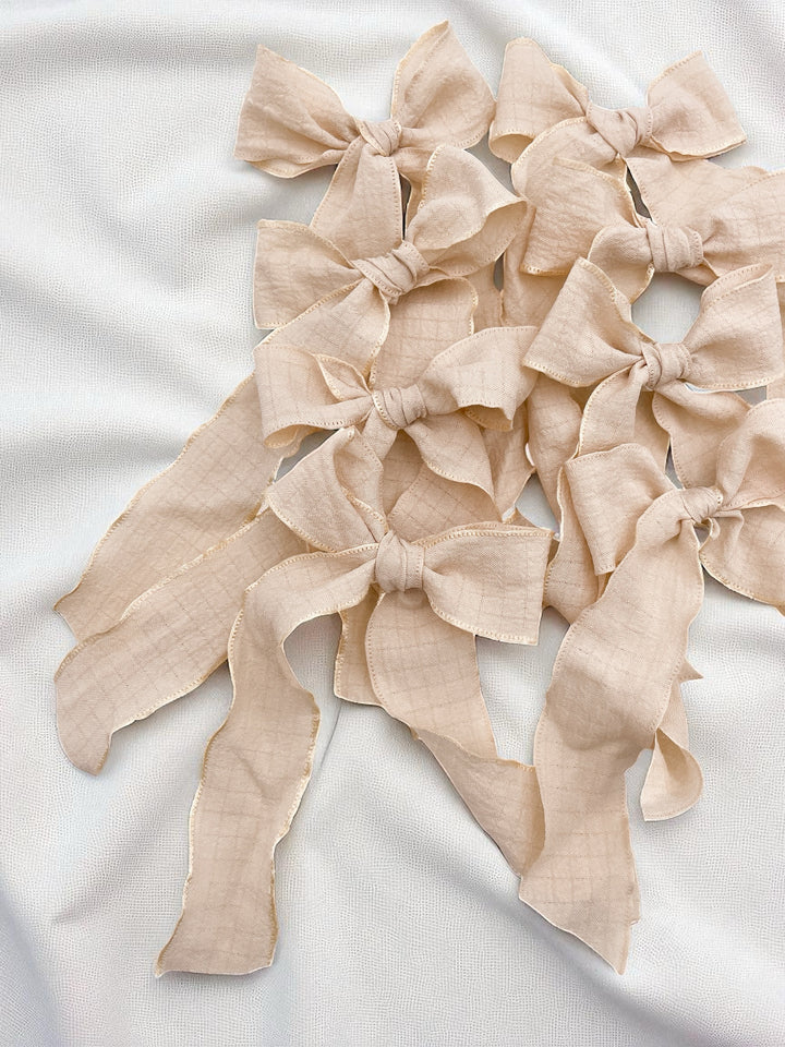 XL Ribbon Bow - Beige
