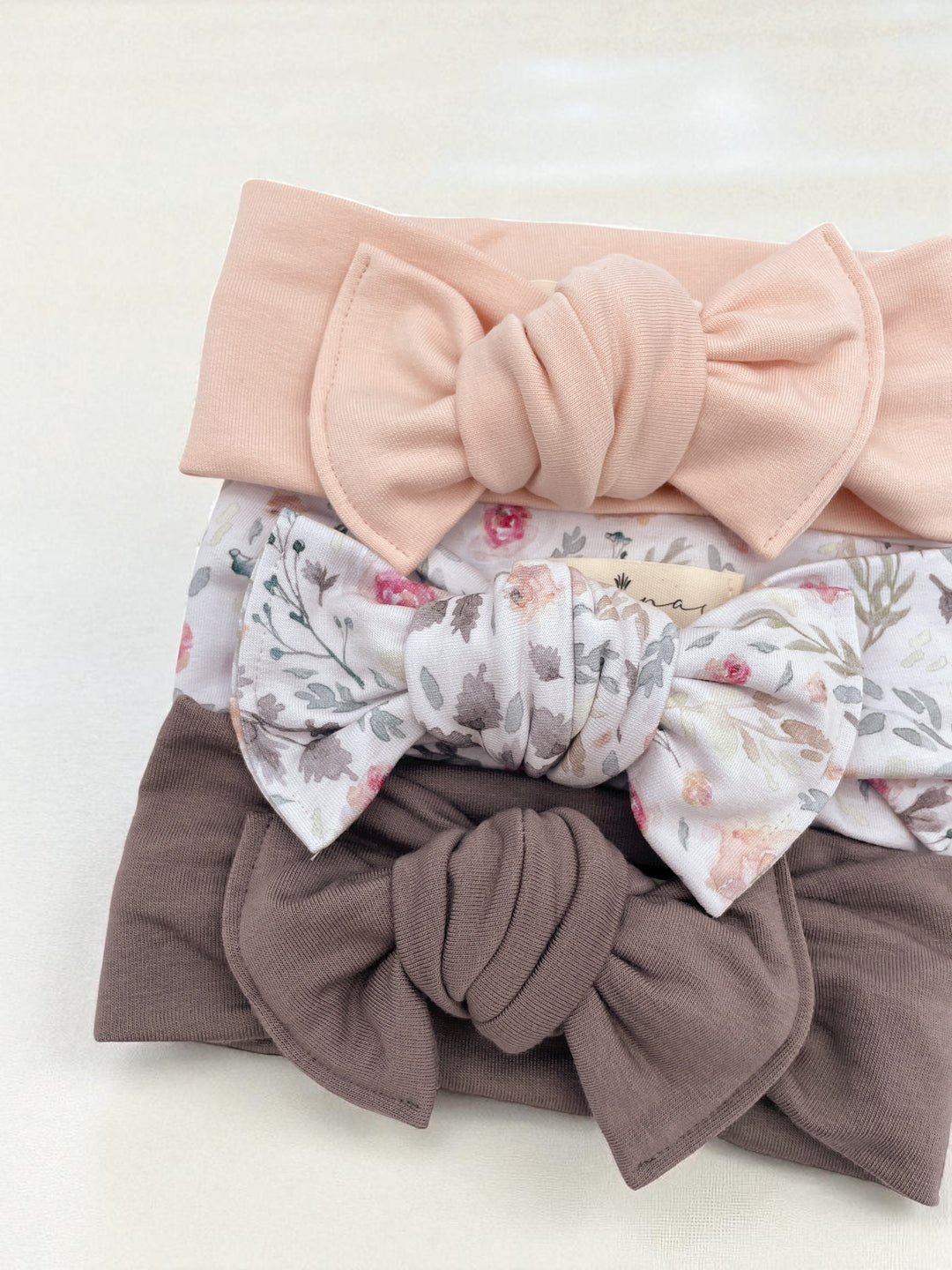 Bamboo bow headband to tie - Taupe