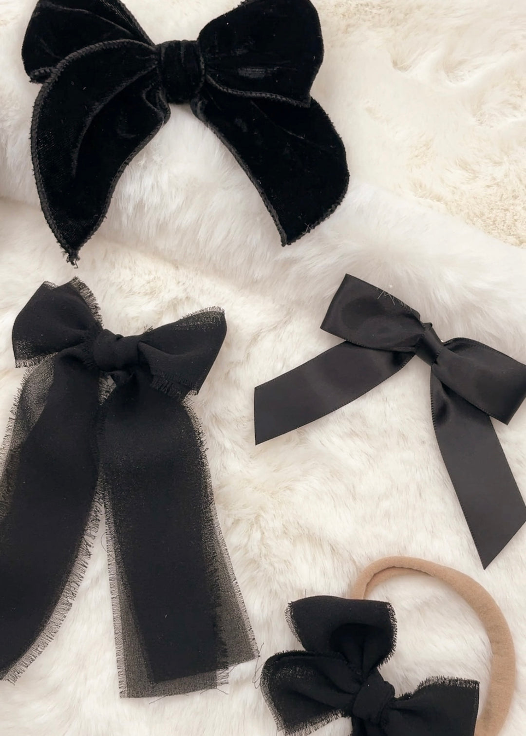 Large Chiffon Bow - Black