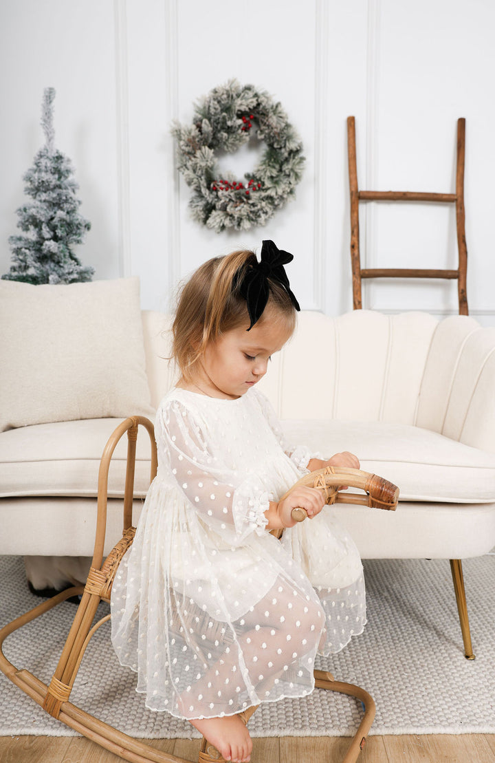 L Fable Velvet Bow - Black