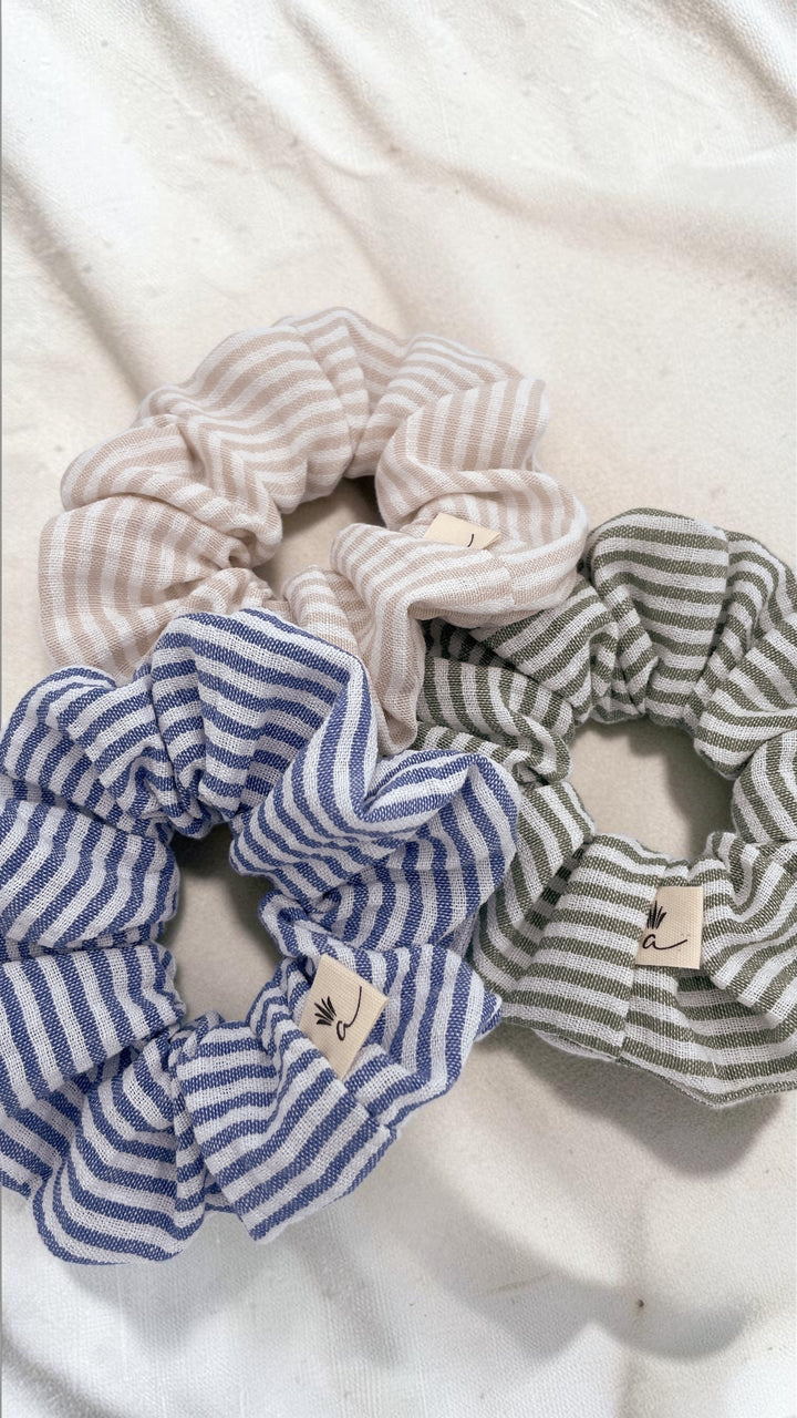 Scrunchie - Striped Beige