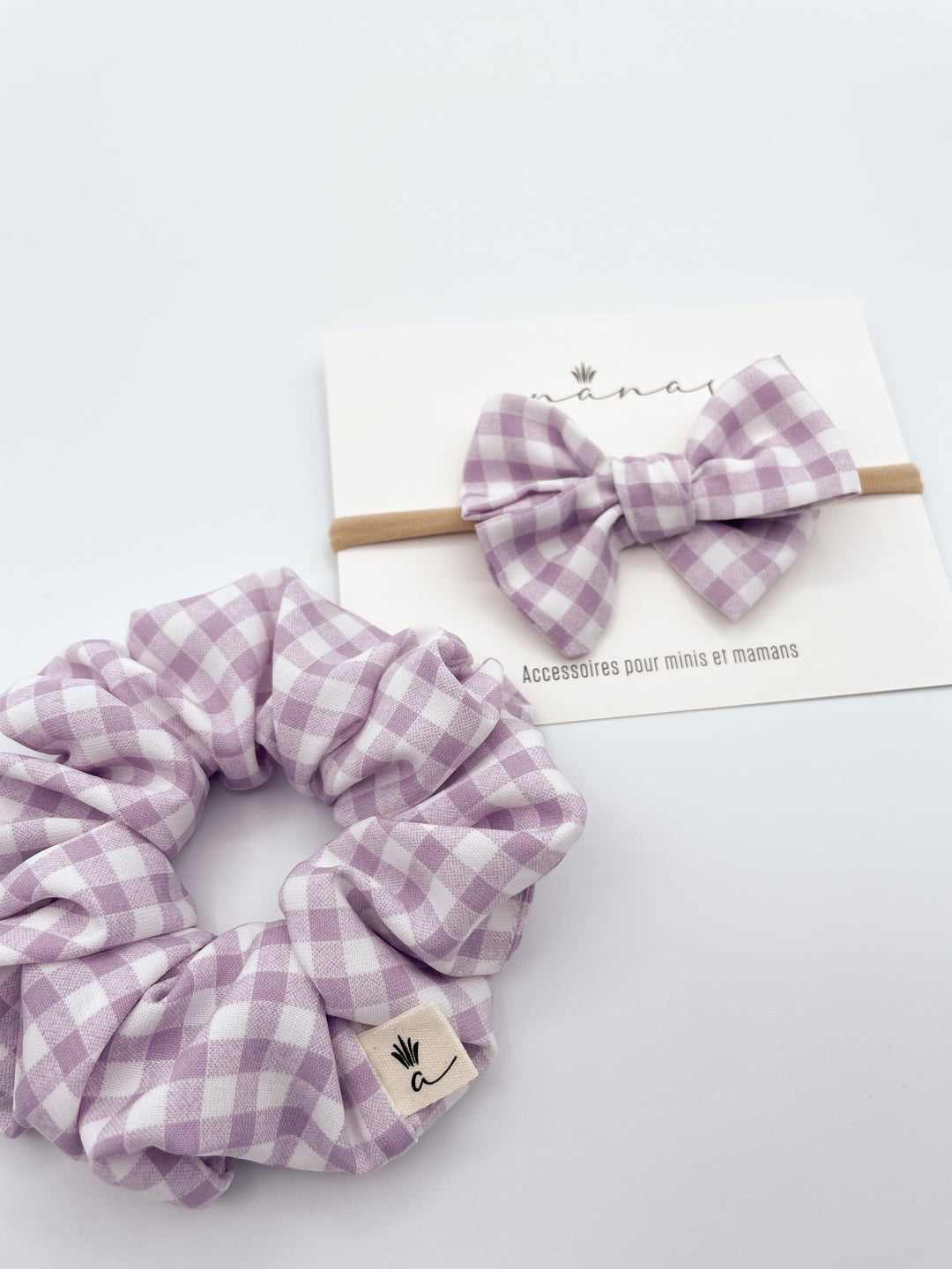 Bow - Gingham Lilac