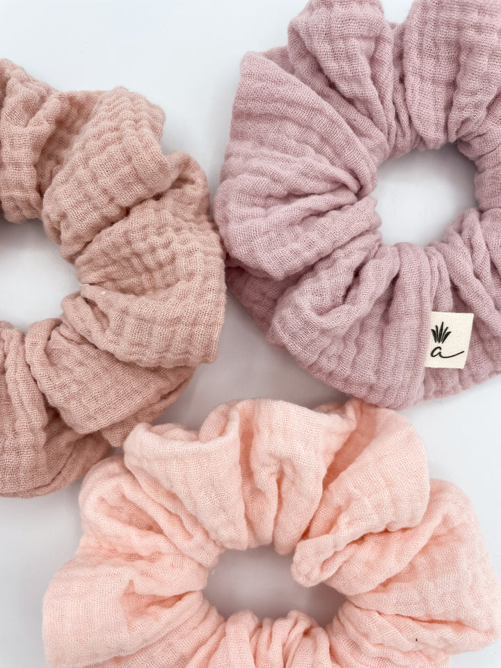 Muslin scrunchies - Pink