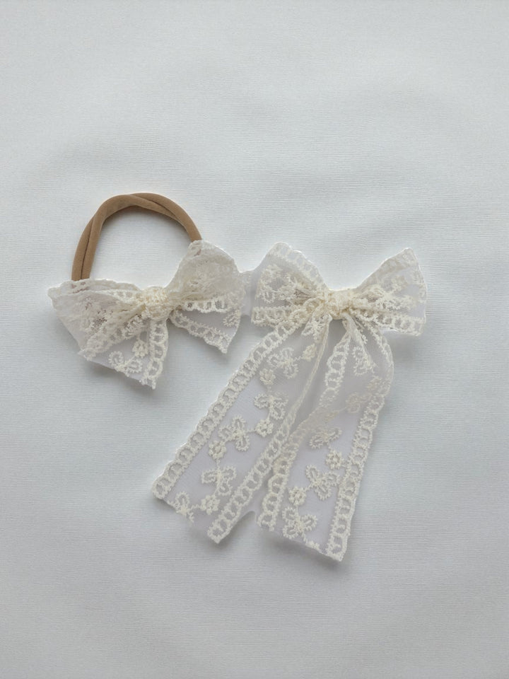 Lace Bow - Cream