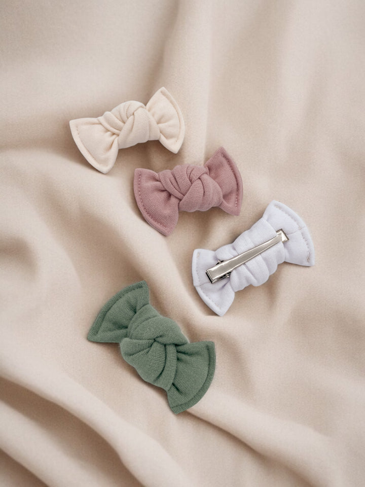 Mini-Boucles en bambou - Blanc/Sauge
