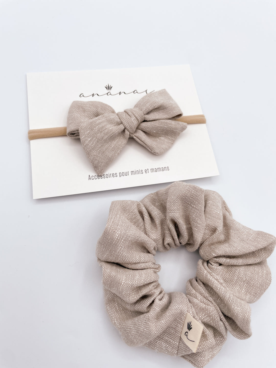 Linen scrunchie - Striped lavender