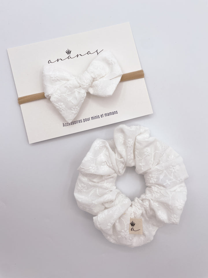 Coton Scrunchie - White Chantilly