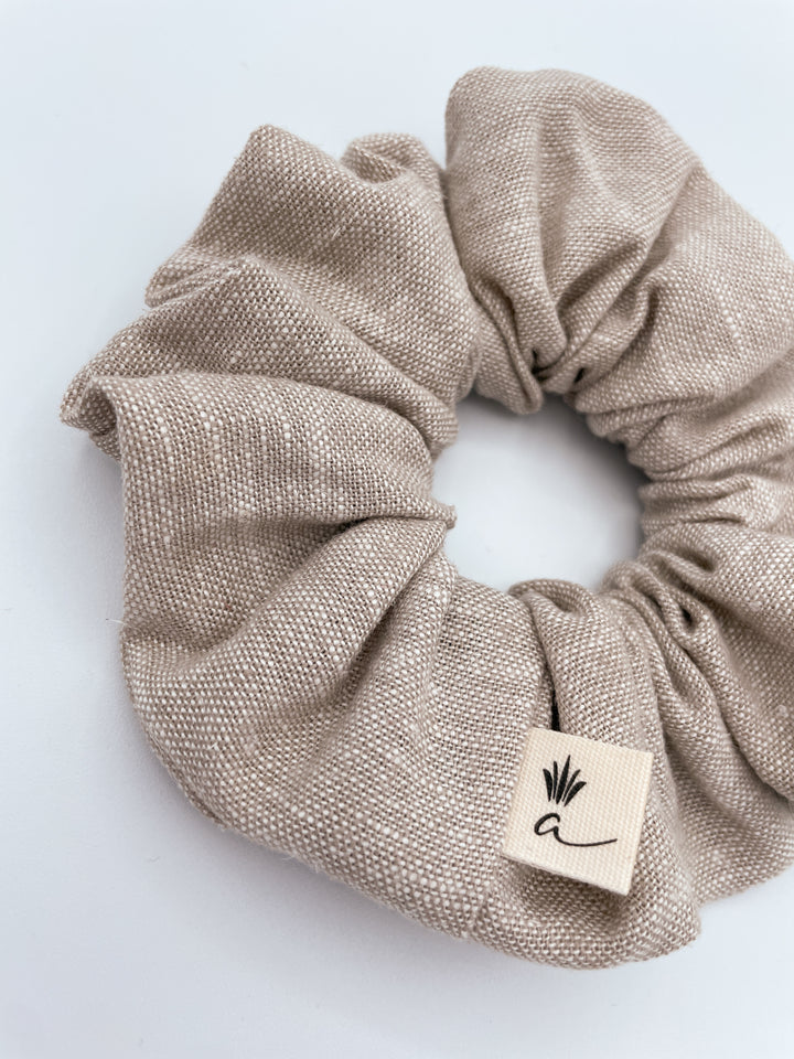 Linen scrunchie - Striped lavender