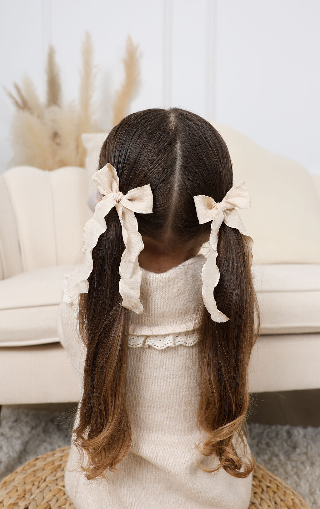 XL Ribbon Bow - Beige