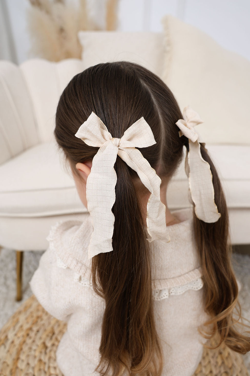 XL Ribbon Bow - Beige
