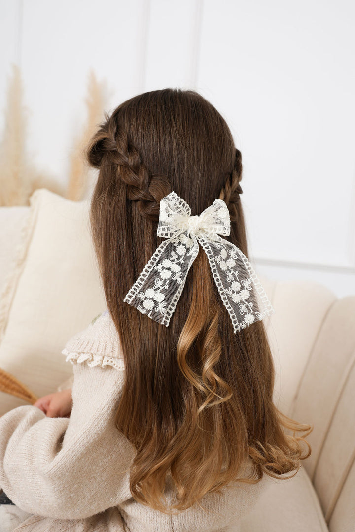 Lace Bow - White
