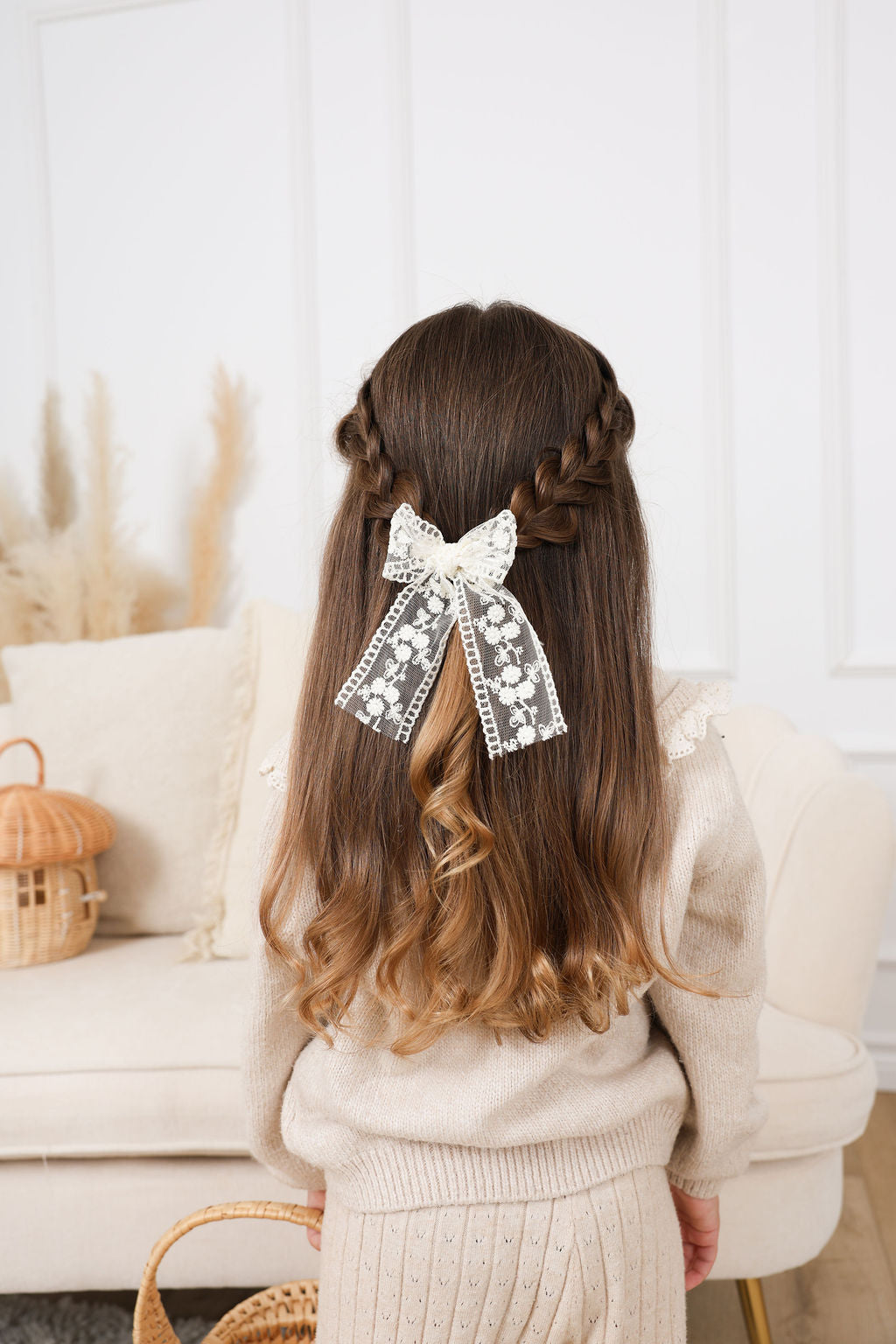 Lace Bow - White