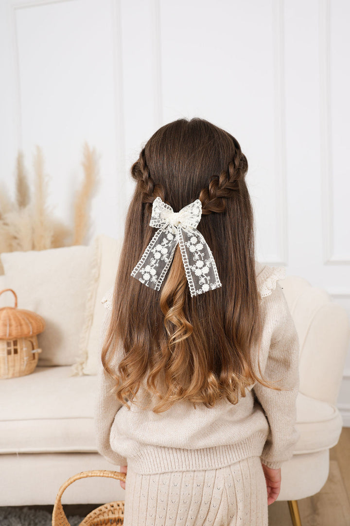 Lace Bow - White