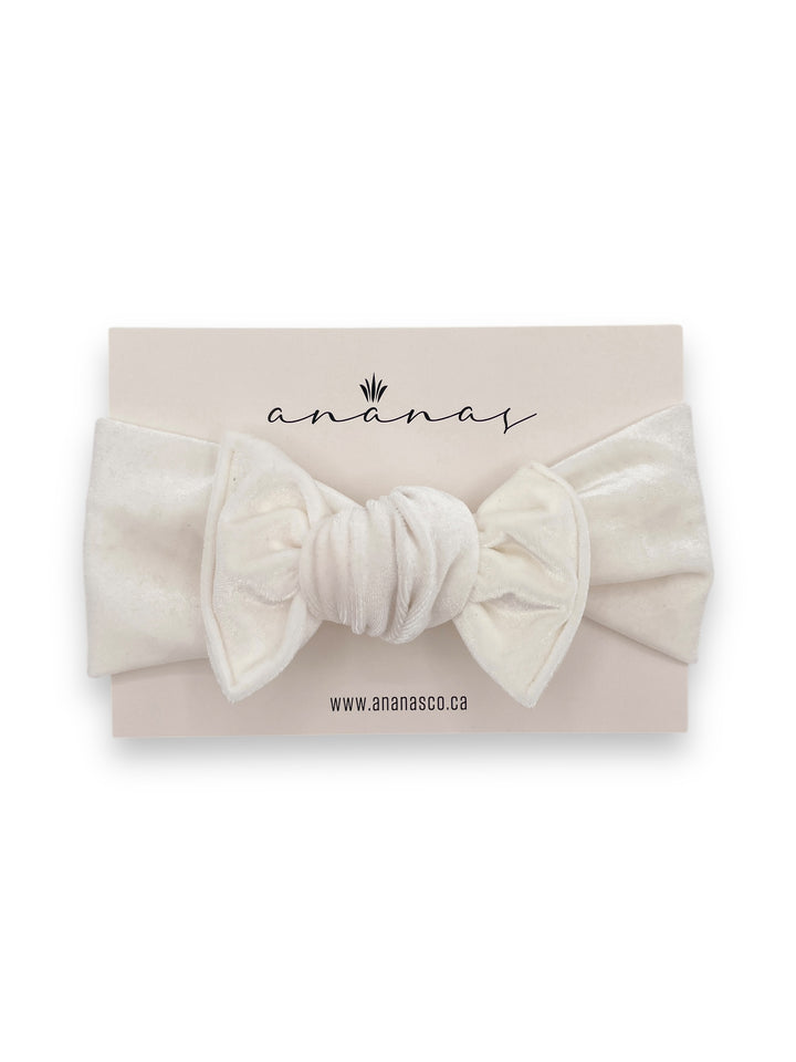 Velvet bow headband to tie