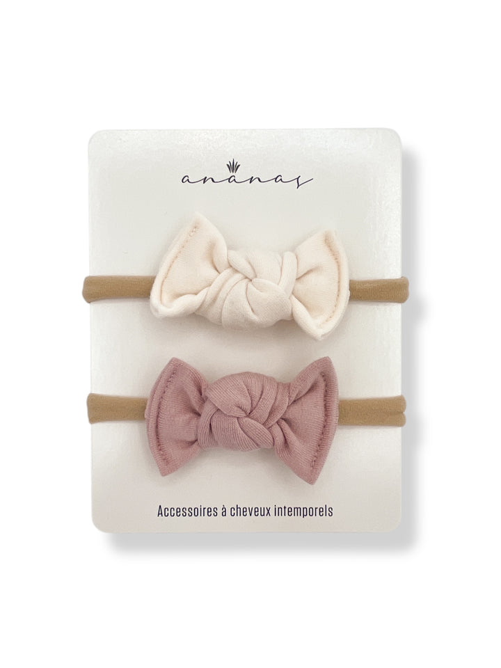 Mini bow Bamboo - Ivory/Blush